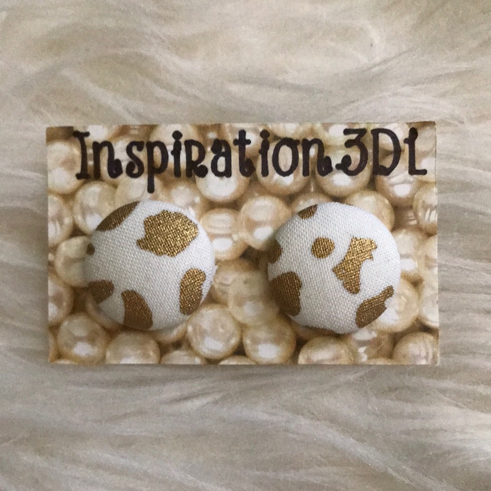 Animal Print Handmade Button Earrings